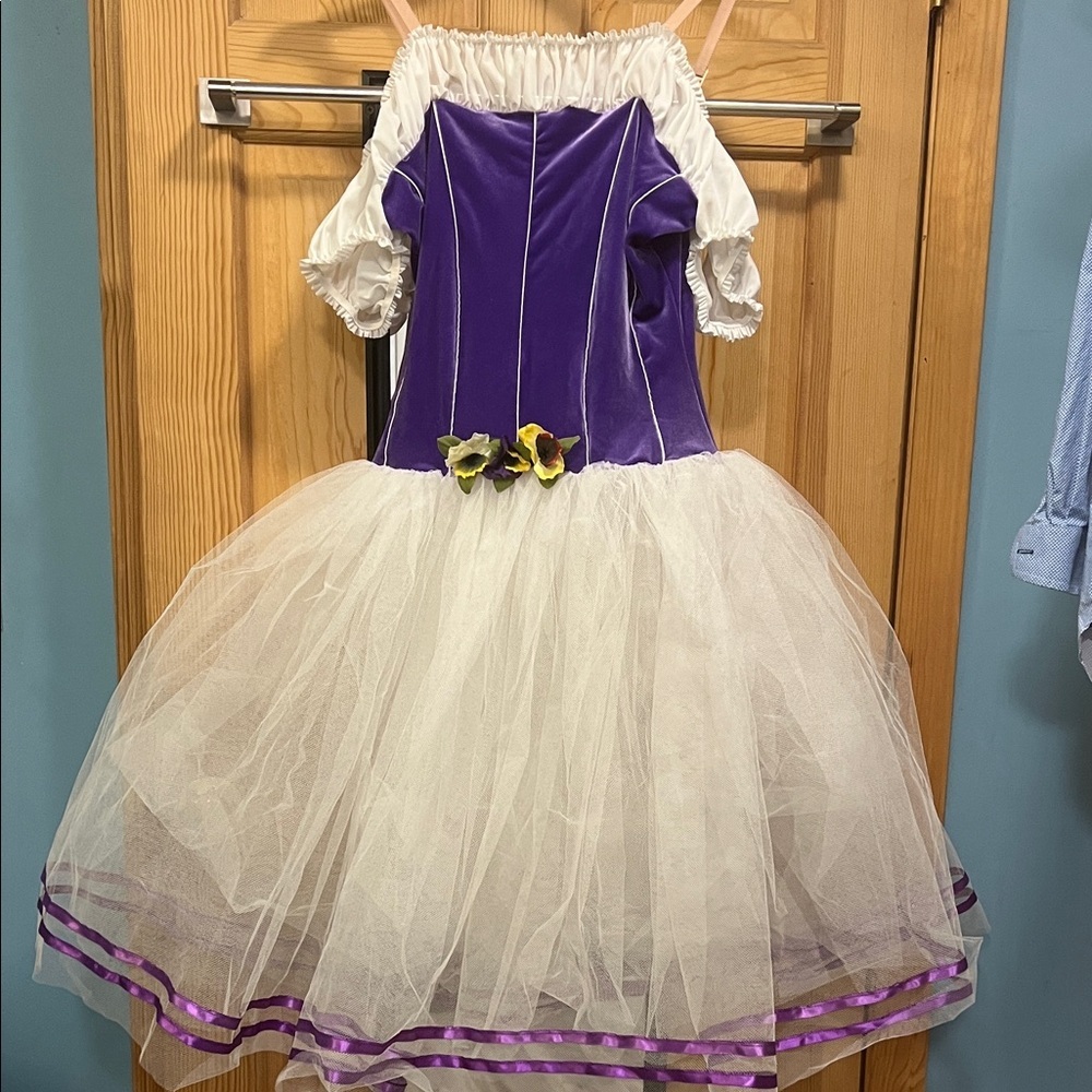 Purple and White Woman’s Costume Dress  Sz S to M
